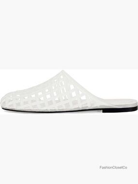 Jelly Mesh Slides, Comfortable Flat Slip On Sandals, Casual Summer Beach